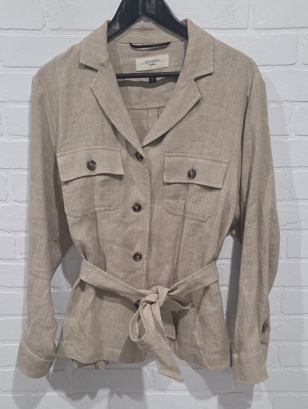 Weekend Max Mara Linen Relaxed Tie-waist Blazer